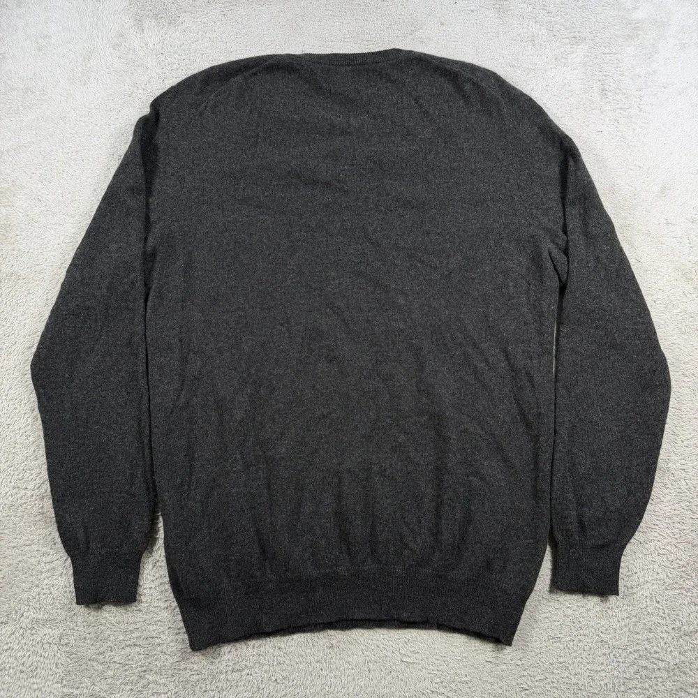 Club Room Sweater Mens XL Dark Grey 100% Cashmere 2 Ply V-Neck Pullover Soft NEW